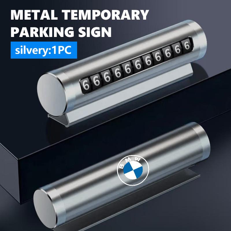 BLQ1 Car Phone Number Plate Temporary Parking Stickers Rotate Park Stop For BMW M 1 3 4 5 6 7 Series X1 X3 X4 X5 G20 G38 F48 E36 E39
