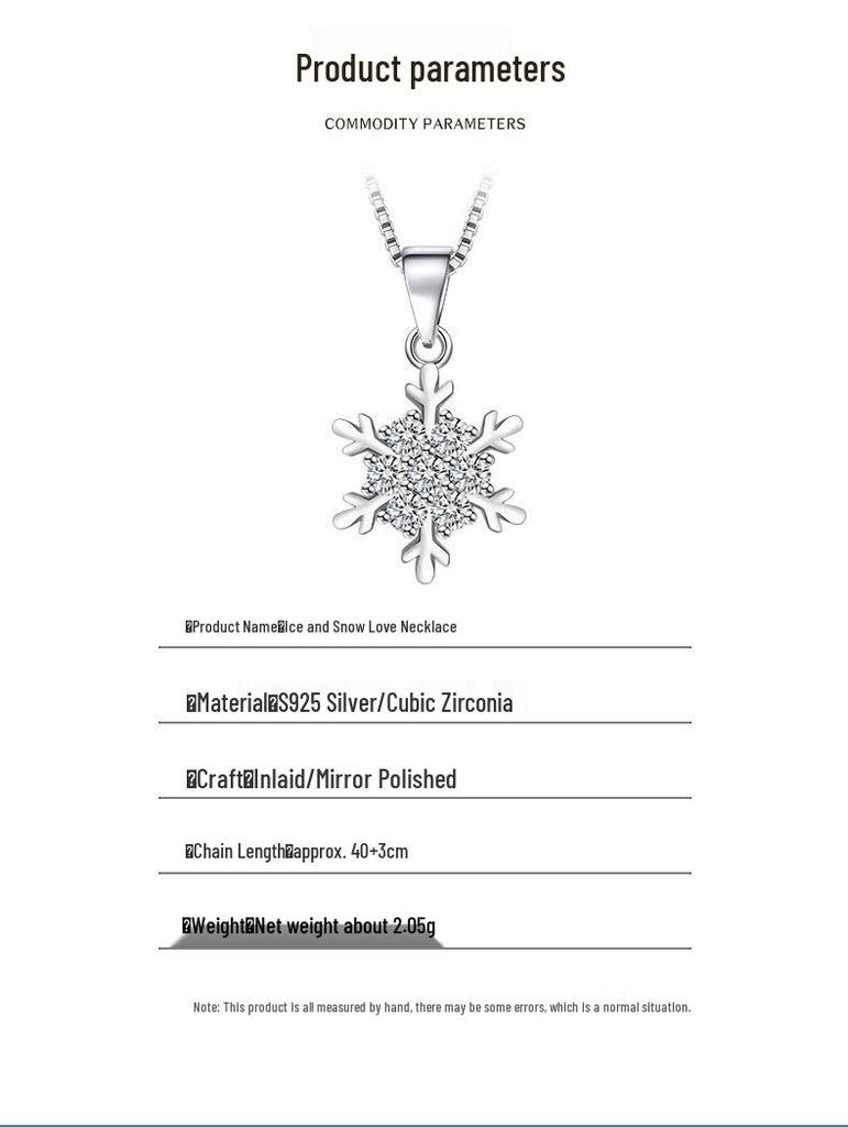 Elegant Snowflake Necklace for Women - Luxurious Ice Flower Pendant, Perfect Christmas Gift for Girlfriend.