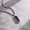 1pc Men's Modern Minimalist Style Matte Black Pendant, Polished Chain, Elegant Daily and Formal Occasions Wear