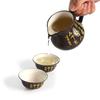 Schwarzes Tang-Gedicht Kung Fu Tee-Set Keramik Lila Ton Geschenk Deckelschale Teekanne Teetasse Set Haushalt Chinesischer Stil Tee-Set