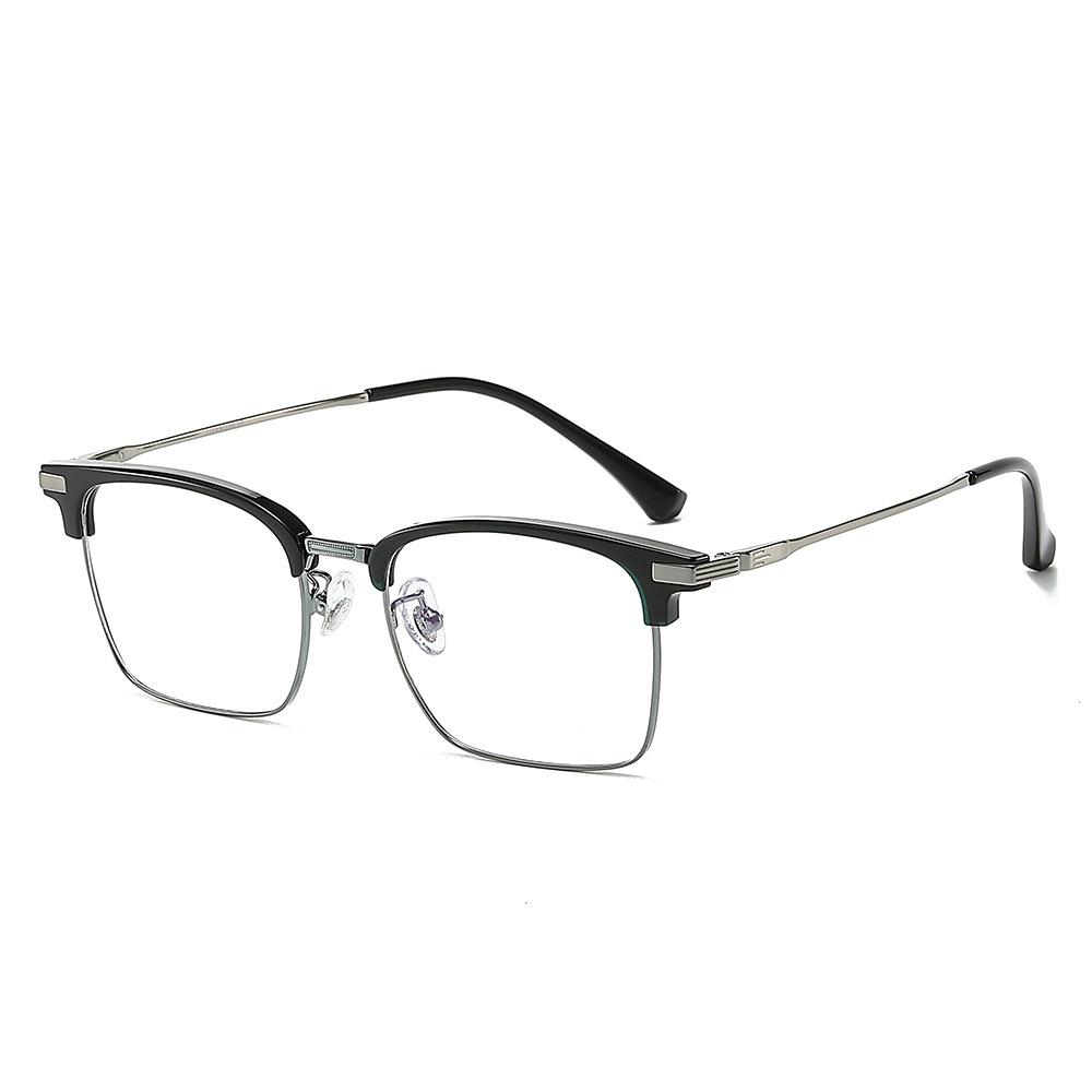 

Сверхлегкая квадратная оправа для деловых очков из чистого титана. Оправа для очков для близорукости. Мужские модели можно сочетать с полуоправой для деловых очков Degree. white film