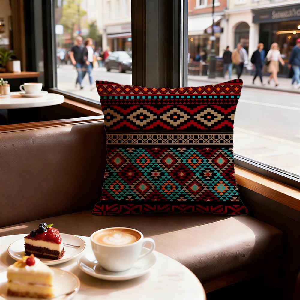 Retro patterns Cushion Cover Set of  Decorative Short Plush Pillow Covers for Sofa Soft  Cushion Case x cm