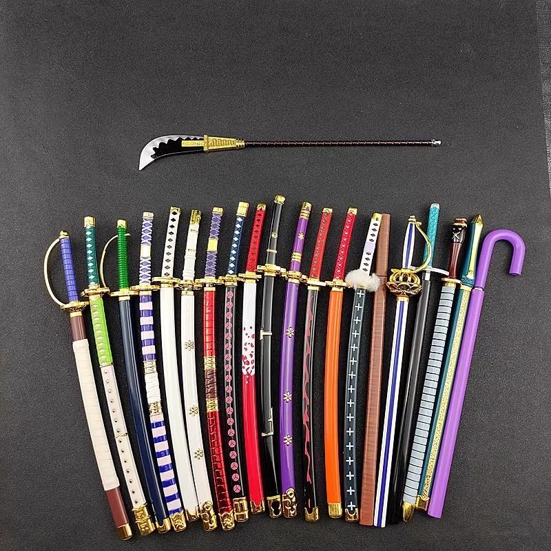 25cm Roronoa Zoro Katana Anime Metal Iron Zoro Sword Ninja Knife Blade Real Size Japanese Katana Samurai Steel Sabre Toy Gift