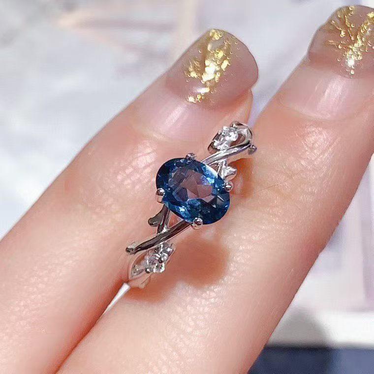 High Quality 925 Sterling Silver Natural Topaz Ring - Customizable Women's Anniversary Jewelry, Factory Direct Low Price