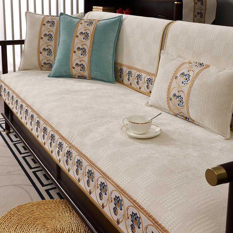 

Синель в китайском стиле, диванная подушка, противоскользящие чехлы для диванов, мебель для гостиной, однотонные, универсальные, для всех сезонов, чехол для дивана 90x210