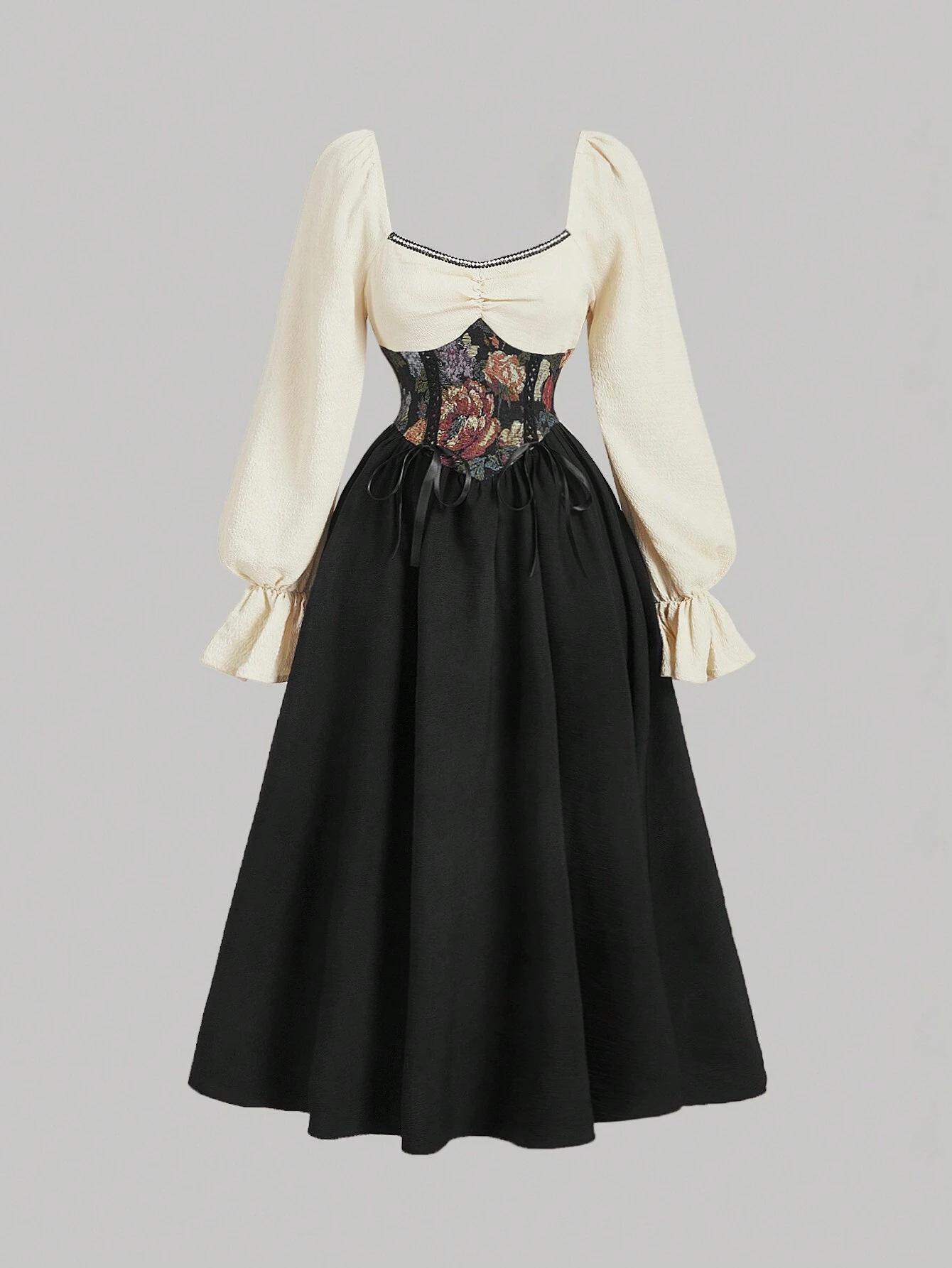 

Korean Style Women s Autumn Loose Square Neck Petite Dress L [115-130]