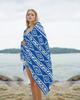 Strandtuch Blau Tribal Geometrisch Badehandtücher Poolhandtücher Abstrakt Boho Ethnisch Weich Saugfähig Strandtuch Leicht Groß Schnelltrocknend
