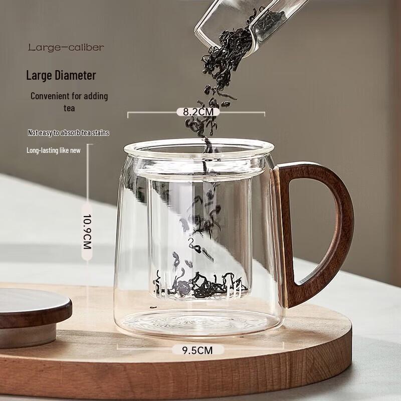 YIHUTEA Tea Infuser Glass Water Bottle with Handle, 500ml