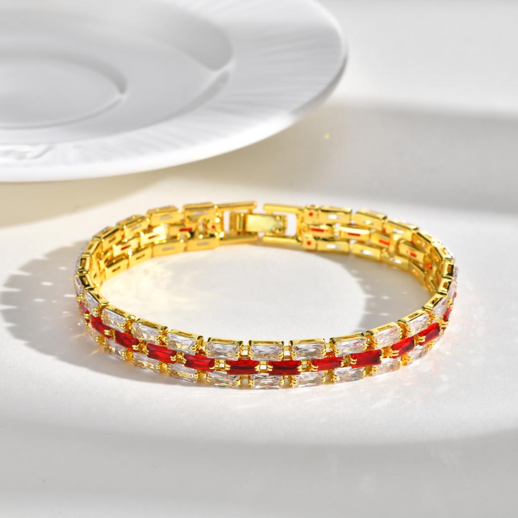 Popular Copper Full Zircon Strap Bracelet, New Atmosphere Accessories Female Pbr-344