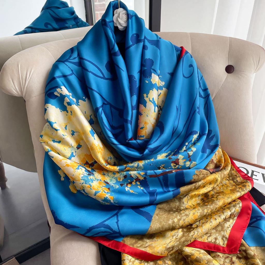 Hochwertige, luxuriöse Seidenschals, Stirnband, Schals, Halstuch für Damen, Ketten-Seidenschal, dekorativer Schal für Damen