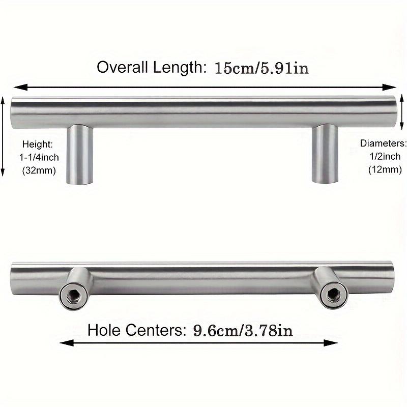 8pcs Stainless Steel Furniture Fittings, Cabinet Knobs & Drawer Pulls, Garage Door Handles for Cabinets/Dressers/Closets, with Screws