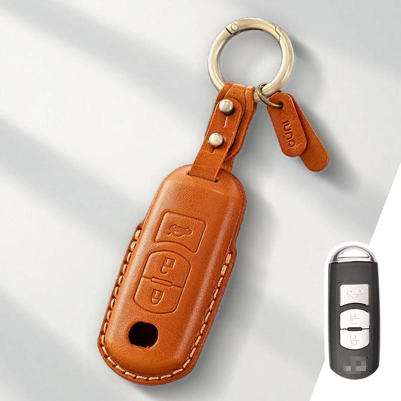 Key Case for Car Genuine Leather Protector For MAZDA 2 3 5 6 CX-3 CX-5 CX-7 CX-9 Atenz Miata MX5 Axela CX4 Key Case Cover Fob
