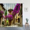 European Rural Town Street Landscape Printing Shower Curtain For Bathroom Curtains Waterproof Polyester Home Decor With Hooks