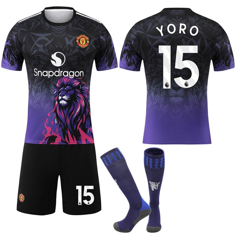 2526 Blue Purple Lion Pattern No. 17 Ganacho 16 Yadma Red Devils Special Commemorative Edition Football Suit Set