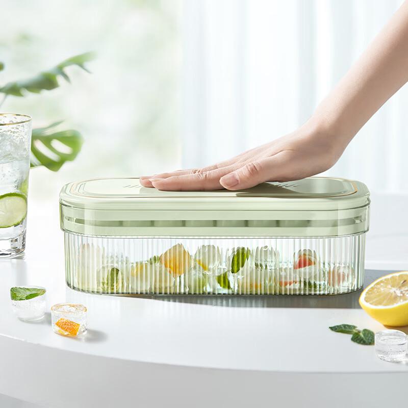 

Press-Type Ice Cube Tray with Storage