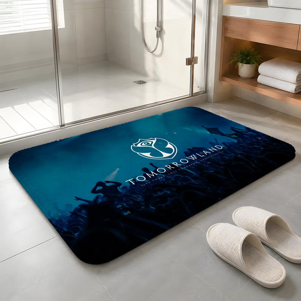 Tomorrowland Floor Mat Machine Washable Soft Flannel Area Rug, Non-Slip Absorbent Floor Mat for Living Room Bedroom Home Decor