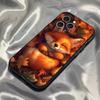 Füchse TIERE Handyhülle Für iPhone 16,15,14,13,12,11,Pro,Max,Plus,X,XS,SE4,E,Mini,Weiche Schwarze Hülle