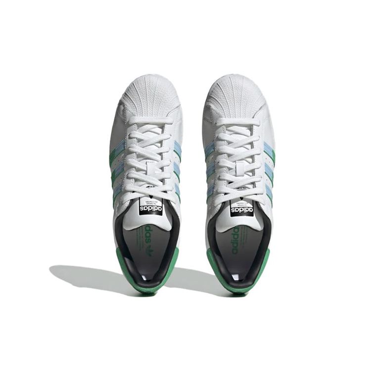 Adidas Superstar White Green Blue Men Sneakers Cloud-White Semi-Screaming-Green Blue-Dawn HQ2168