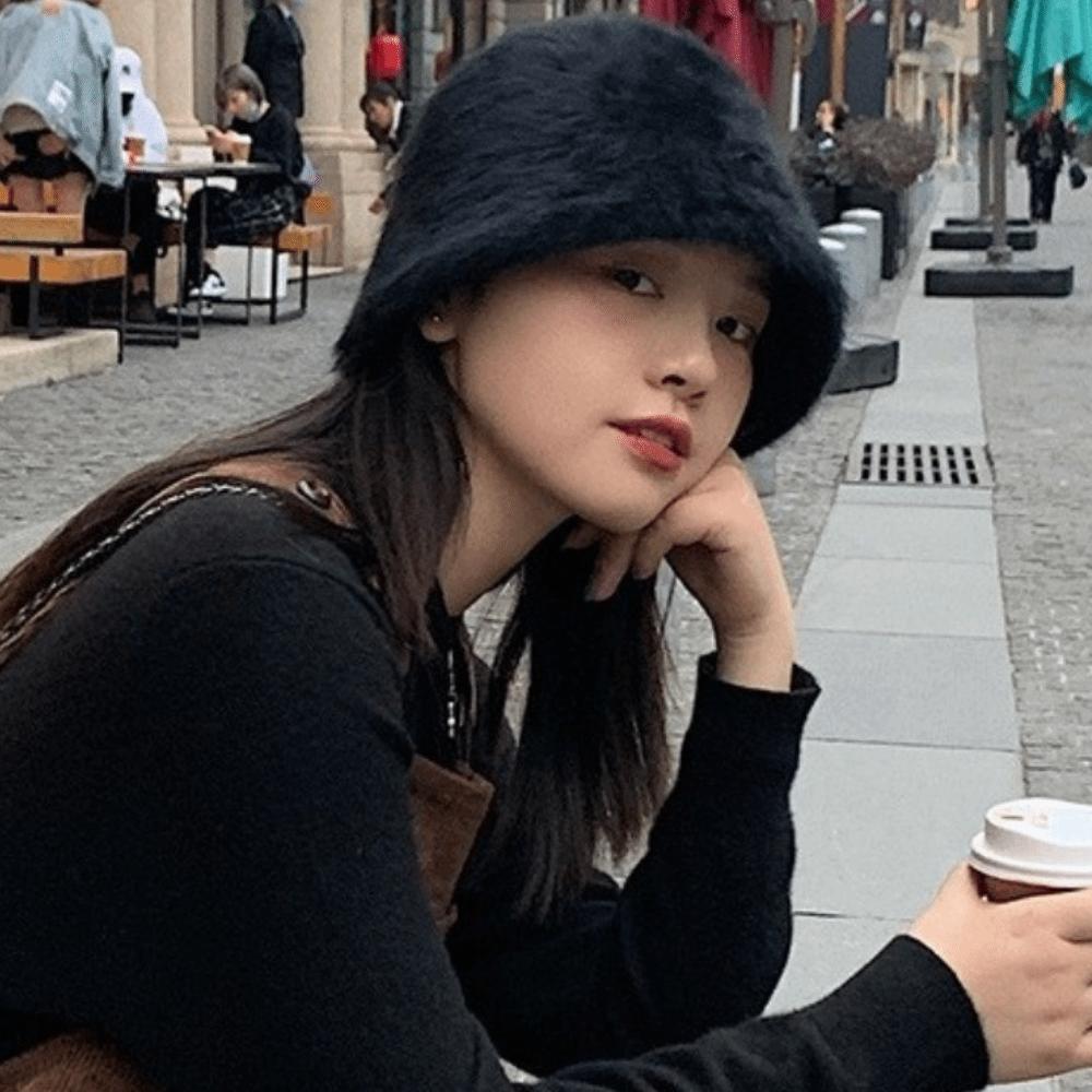 Furry Plush Bucket Cap Knitted Anti-cold Bucket Hat Temperament Winter Fisherman Hat  Daily