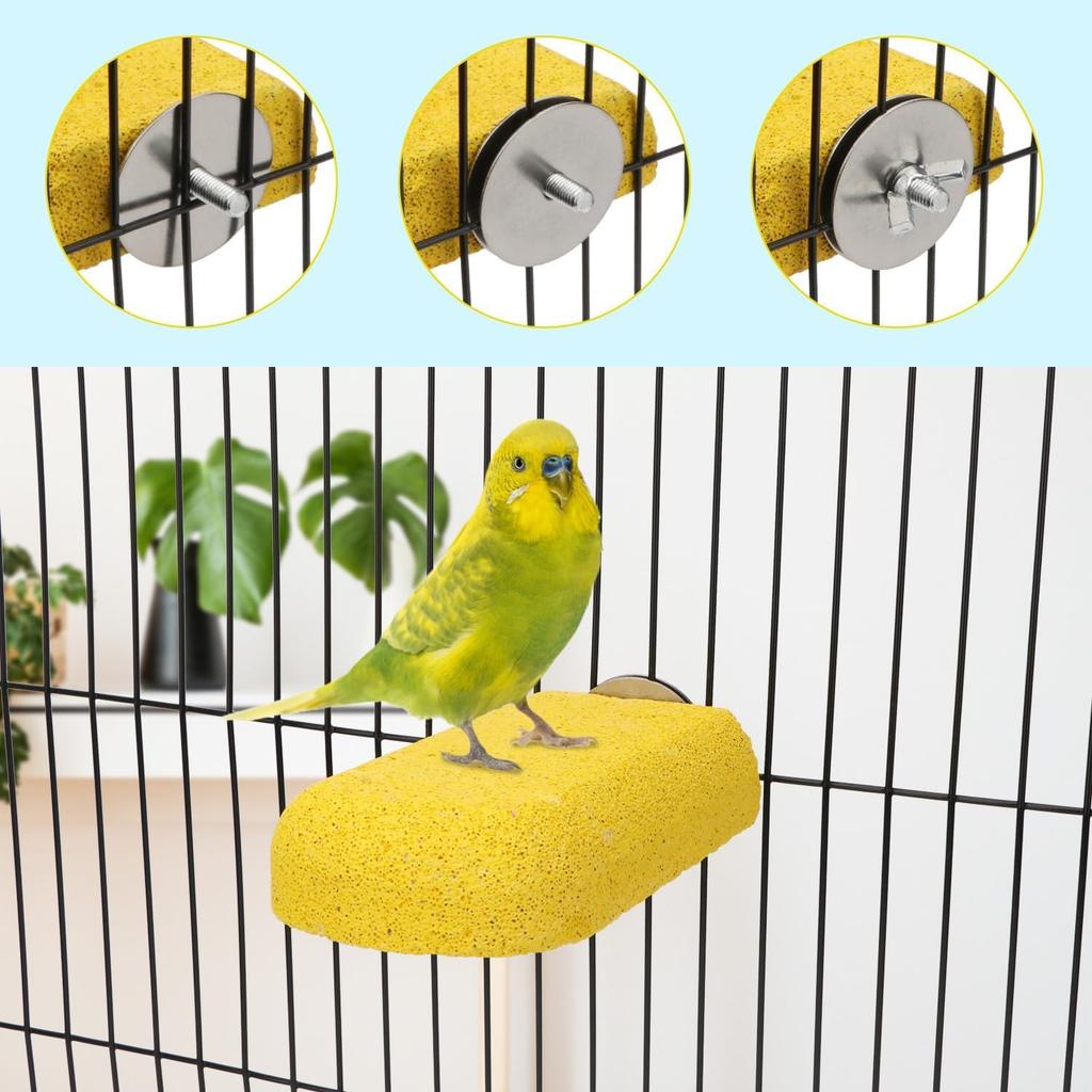 Hypeety Vogel Papagei Kalzium Zähne Mund Backenzahn Schleifstein Hamster Schleifstein Kauspielzeug Sitzstange Sprungständer für Papagei Wellensittich Chinchilla