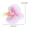 Set of 2 French Floral Hair Grip Pink Orchids Flower Hairpin Stylish Hair Grips for Girl Sweet Side Barrettes Jewelry