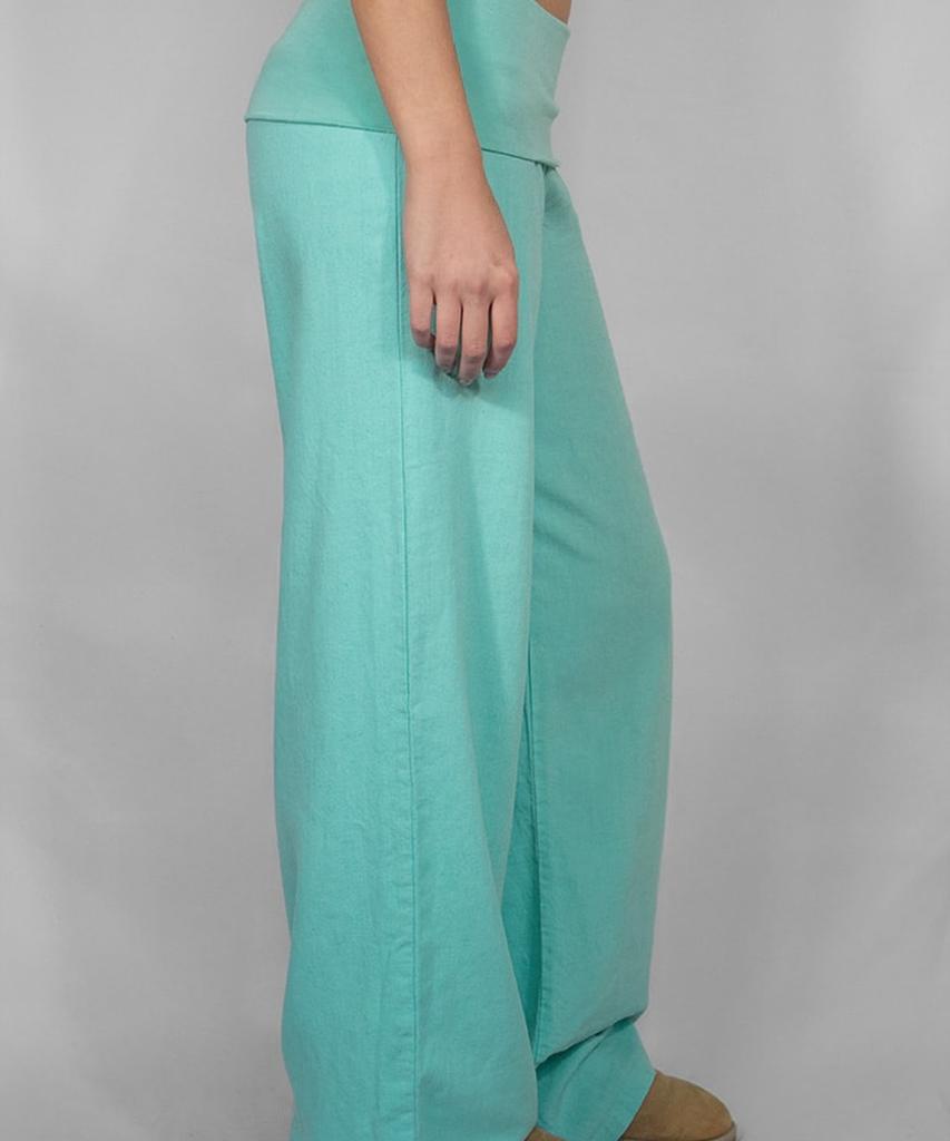 Seobdyudeu Elastic Waist Palazzo Pants (Aquamarine)