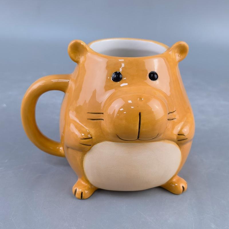 Capibara Ceramic Mug, Capybara Water Cup, Home Milk Hedgehog Breakfast Cup, Niche Design Coffee Cup