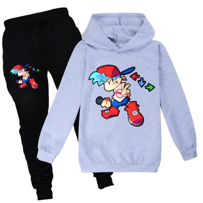 Children's Sets Friday Night Funkin Kids Hoodies + Pants Two Piece Hooded Sweatshirts Suits Children's Tracksuit Spring Autumn