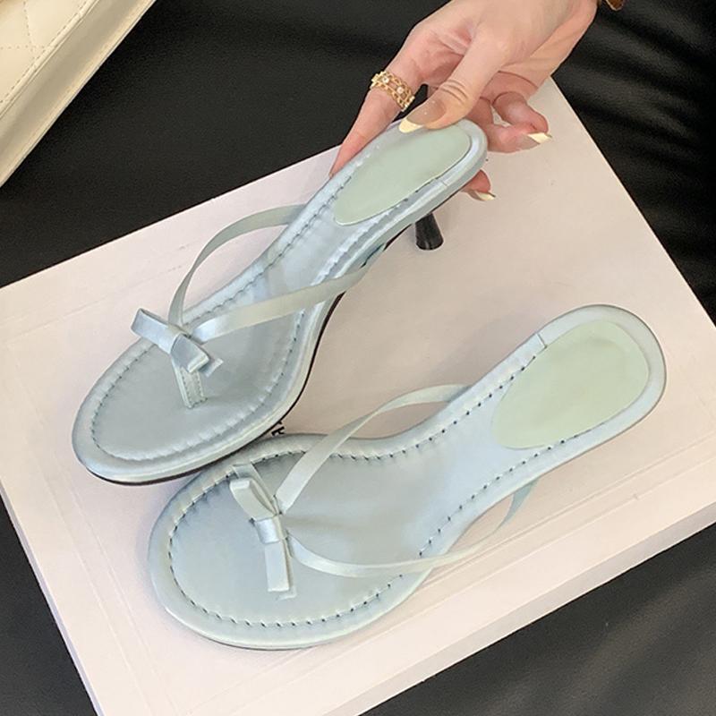 

Fashion Liyke Summer Fashion Butterfly-knot Satin Women Slipper omen Round Clip Toe Beach Casual Sandal Thin Low Heels Flip Flops Shoes 35 зелёный