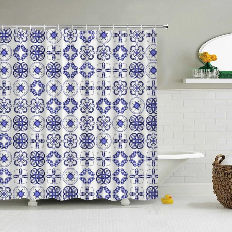 Colorful Modern Shower Curtain 3d Bathroom Curtain With Hooks Decorative Partition Screen 180*240 Polyester Washable Cloth