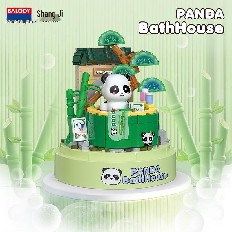 Panda Cartoon Figure Micro-Diamond Building Blocks Educational Toy for Kids