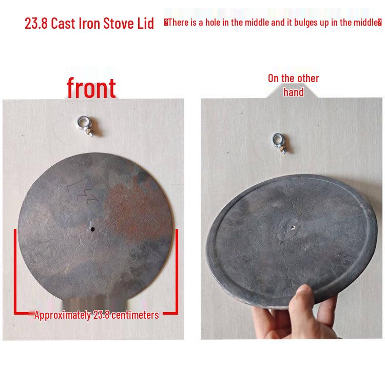 Cast Iron Firewood Stove Ring & Lid: Thickened Rustic Pot and Fire Pit Accessories
