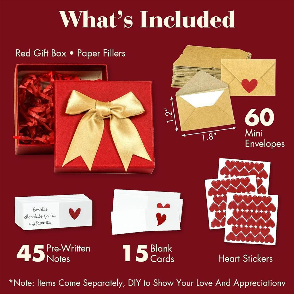 Blank Valentines Day Cards 60 Pieces Mini Romantic Heart Mini Envelopes Valentines Card Holder for Boyfriend Girlfriend Couples
