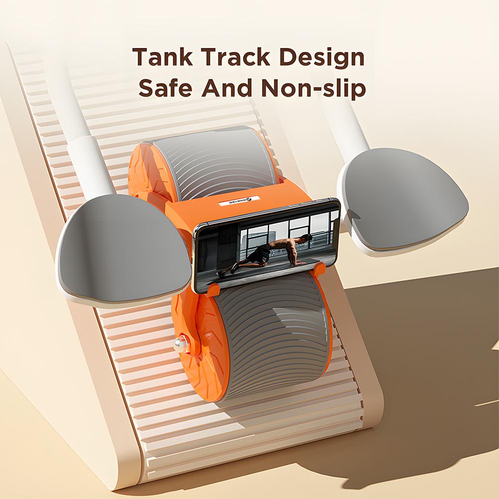 Ab Roller Wheel Automatic Rebound With Elbow Support Flat Plate Exercise Wheel Silence Abdominal Wheel Home Exercise Equipment