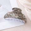 Iridescent Plaid Mother-of-Pearl Shark Clip: Durable, Elegant, Versatile Hair Accessory for Updos and Daily Use.