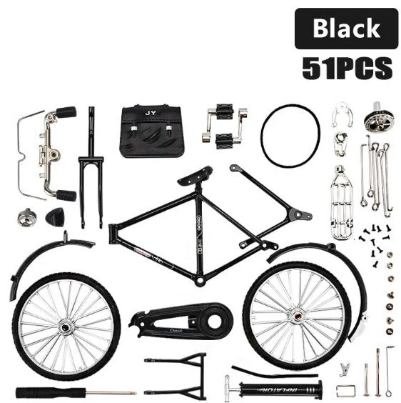 Model Alloy Retro Bike Diecast Decoration Model Metal Toy Black Bicycle Simulation Collection Gifts Toys for boys
