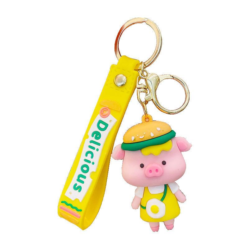 Hamburger Creative Pig Keychain Cute Accessory For Birthdays And Graduation Gifts