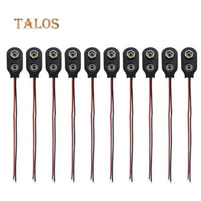 10Pcs Snap 9V Battery Holder Clip On Buckles Connectors Cable with Lead Electronics