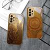 Golden Classical Emblem For Samsung A 01 52S A04 A05S A10 A12 A13 22 23 24 36 42 M02 Note 10 20Ultra 8 9 Golden Glass Phone Case