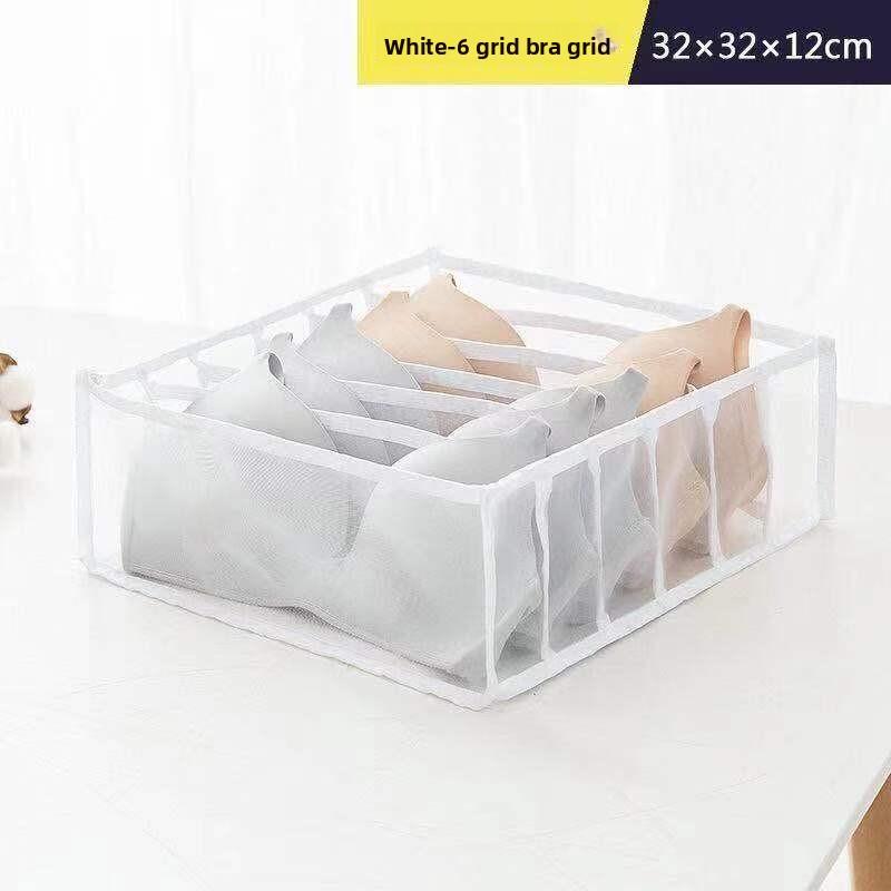 Mesh Storage Box with Divided Compartments for Underwear and Socks