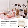 Mobile Bookshelf With 4 Wheels 20lbs Max Load Capacity Storage Rack Multifunctional Utility Storage Cart For Kitchen Bathroom (37 X 25 X 43.5CM)
