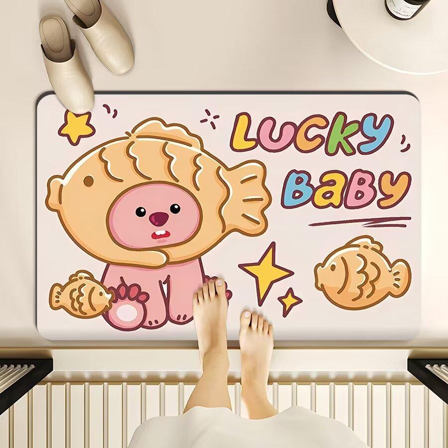 

Коврик для двери с рисунком диатомовой грязи, противоскользящий коврик для ванной, впитывающий коврик для входа, дома, ванной, детской комнаты (40x60cm) 40*60cm