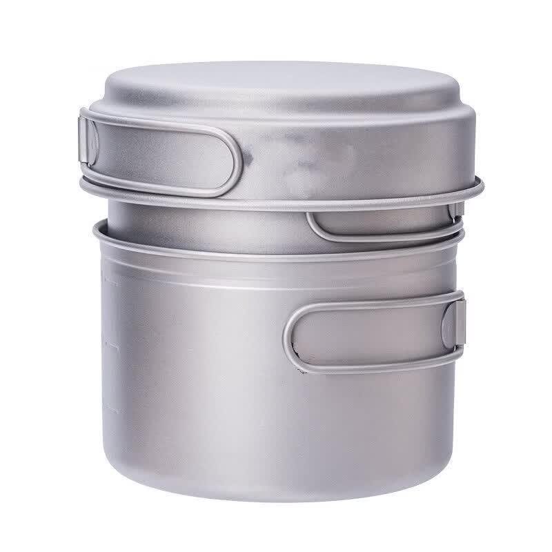 Gongziyu Titanium Folding Handle Cooking Pot Set