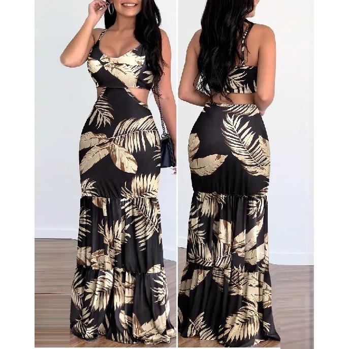 2026 Spring Casual Women's V-neck Pencil Dress Strap Long Dress