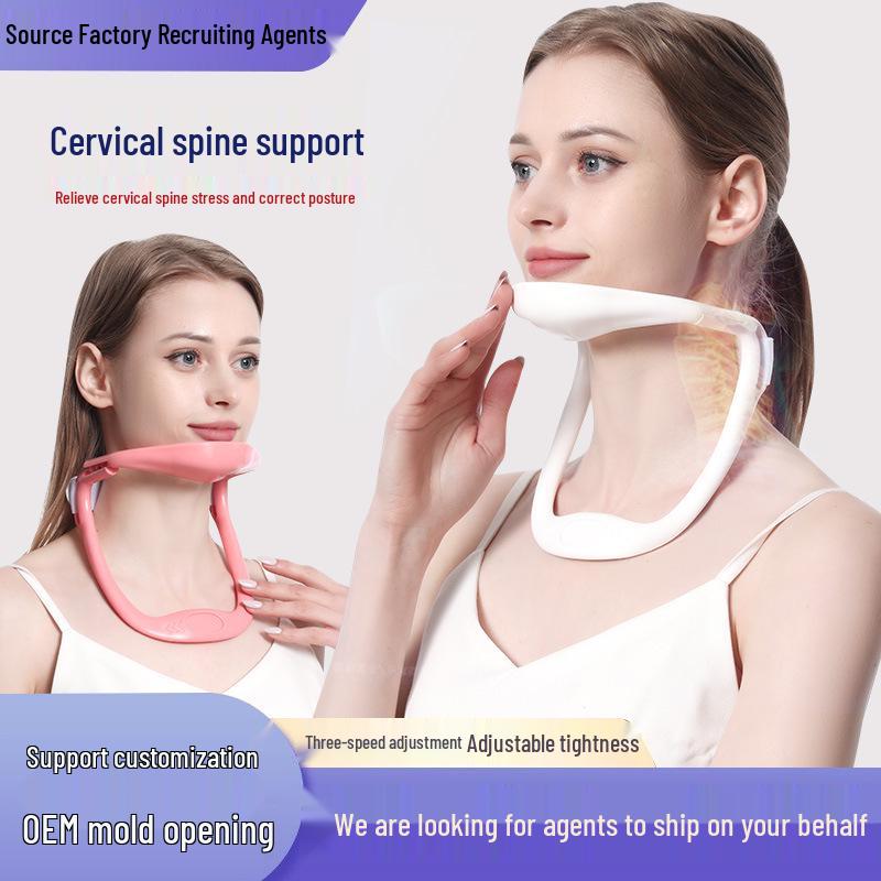 Neck Brace Traction Device for Cervical Spine Support and Forward Head Posture Correction