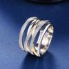 Creative Multi-Line Winding Multi-Row Inlaid Zircon Ring, Trendy Ring Trendy Ring