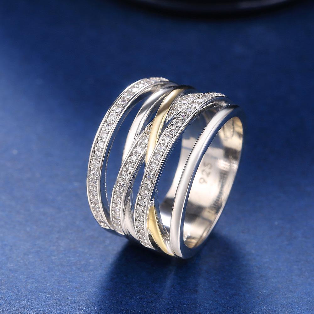 Creative Multi-Line Winding Multi-Row Inlaid Zircon Ring, Trendy Ring Trendy Ring