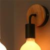 ABMH-Home Decor Fixtures Nordic Wood Lamp Base E27 Retro Bedside Wall Light Holder Interior Lighting For Bedroom Living Room