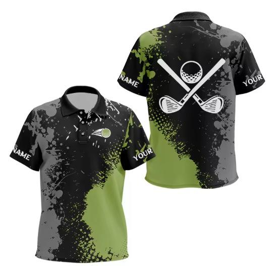 Trend 3D Golf Print Men's Fashion Name Team Name Short-sleeved Polo Shirt Casual Sports Polo Shirt