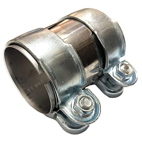 S-NET Muffler Band Universal Exhaust Pipe Clamp Connection Sleeve Pipe Connector Stainless Steel Bolt Iron Total Length 96mm Diameter 65mm